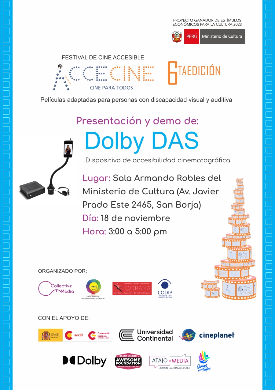 Presentación del dispositivo de accesibilidad cinematográfica Dolby DAS