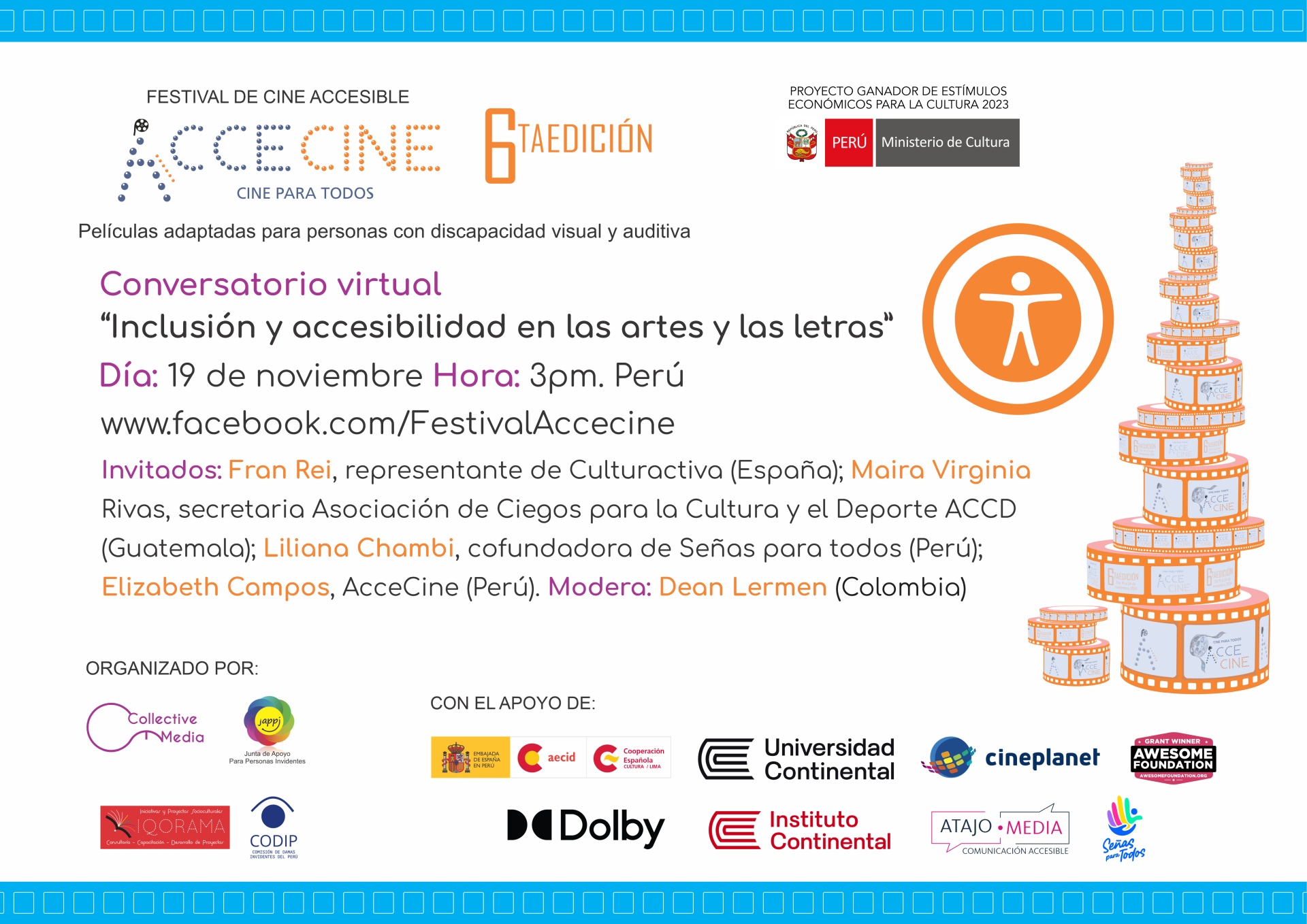 Conversatorio virtual Inclusión y accesibilidad en las artes y las letras