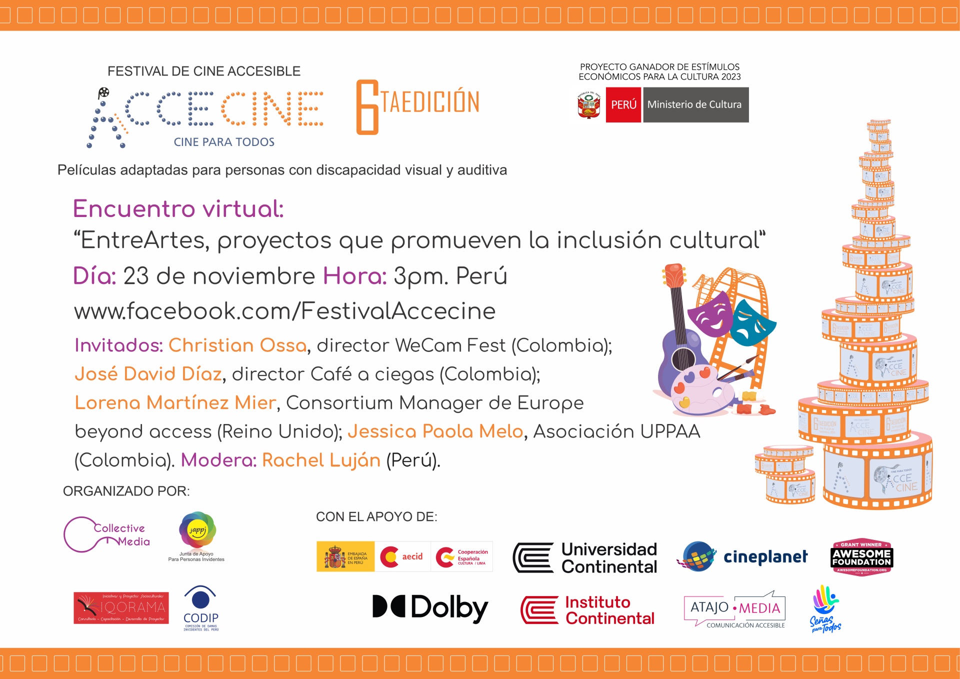 Encuentro virtual EntreArtes proyectos que promueven la inclusión cultural